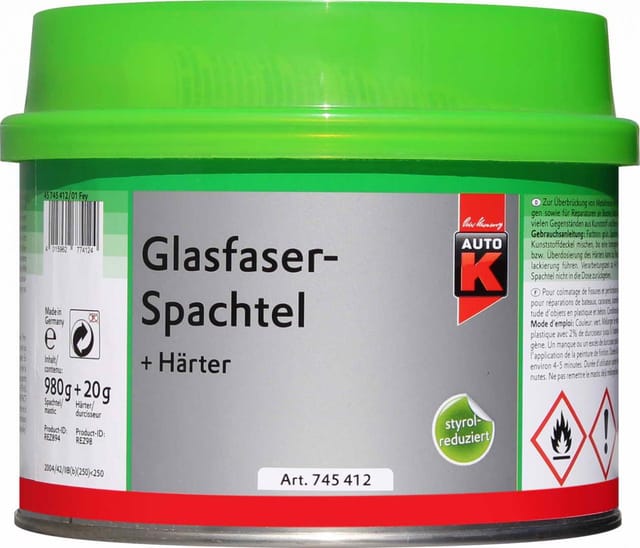 Glasfaserspachtel + Härter 1000 g Spachtel Spachtelmasse - Auto-k