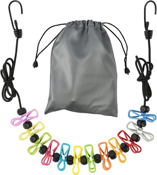 Wäscheleine – Outdoor-wäscheleine – Einziehbare, Tragbare Reise-wäscheleine Mit 12 Klammern – Für Den Innenbereich – Wäscheleine – Campingzubehör