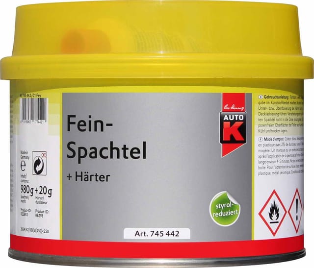 Feinspachtel + Härter 1000 g Spachtel Spachtelmasse - Auto-k