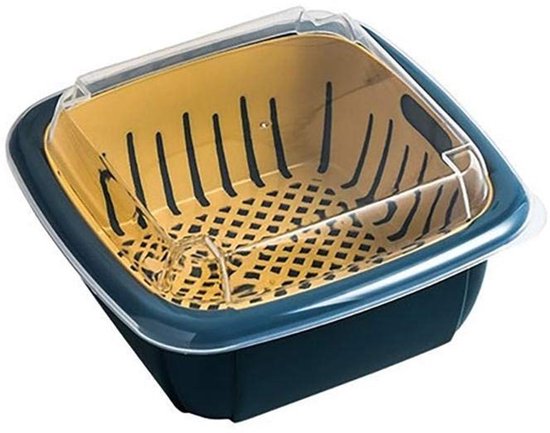 3-in-1-sieb- Und Abtropfschalen-set – Multifunktionales Küchensieb – Blau – Aufbewahrungsbehälter Für Obst Und Gemüse – Ideal Für …