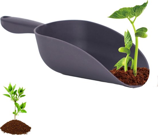 Gartenschaufel – Erdschaufel – Pflanzschaufel – Umtopfschaufel – Ergonomischer Griff – 34 Cm – Grau