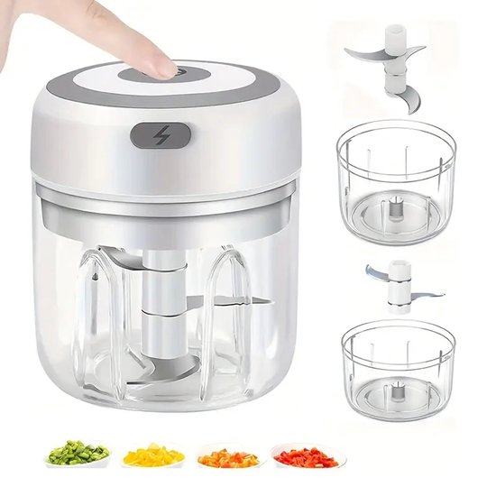 Usb-wiederaufladbarer, Kabelloser 250-ml-elektromixer (30 W) – Leistungsstarker Küchenprozessor Zum Pürieren, Zerkleinern Von Fleisch, Knoblauch Und Gemüse – Mit Becher, Kindersicherung Und Ideal Für