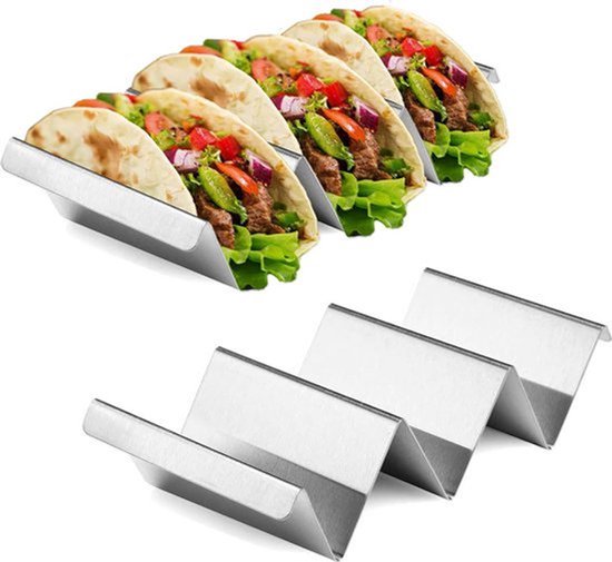 Dreiteiliges Tortilla-gestell, 2-teilig, Für 6 Tortillas, 220 X 110 X 50 Mm, Edelstahl, Tortilla-halterung, Tortilla-ständer
