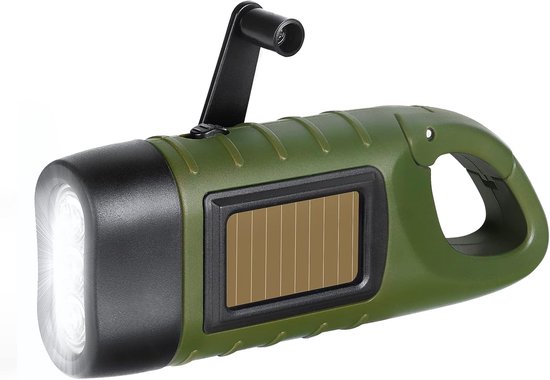 Wasserdichte Solar- Und Handkurbel-led-karabiner-taschenlampe Für Survival- Und Wanderzwecke.