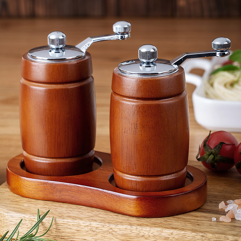 Manuelle Pfeffer- Und Meersalzmühle Aus Holz – Für Küche Und Haushalt – Vielseitige Gewürzmühlen Aus Holz – 2er-set – Nachfüllbar