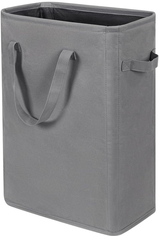 Zusammenklappbarer Wäschekorbdeckel, 45 L, Schmal, Für Badezimmer Und Schlafzimmer, Platzsparend, Grau