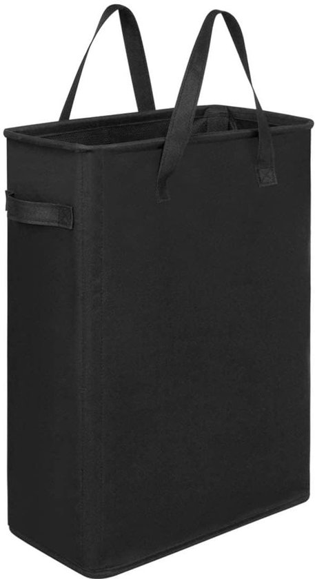 Zusammenklappbarer Wäschekorbdeckel, 45 L, Schmal, Für Badezimmer Und Schlafzimmer, Platzsparend, Schwarz
