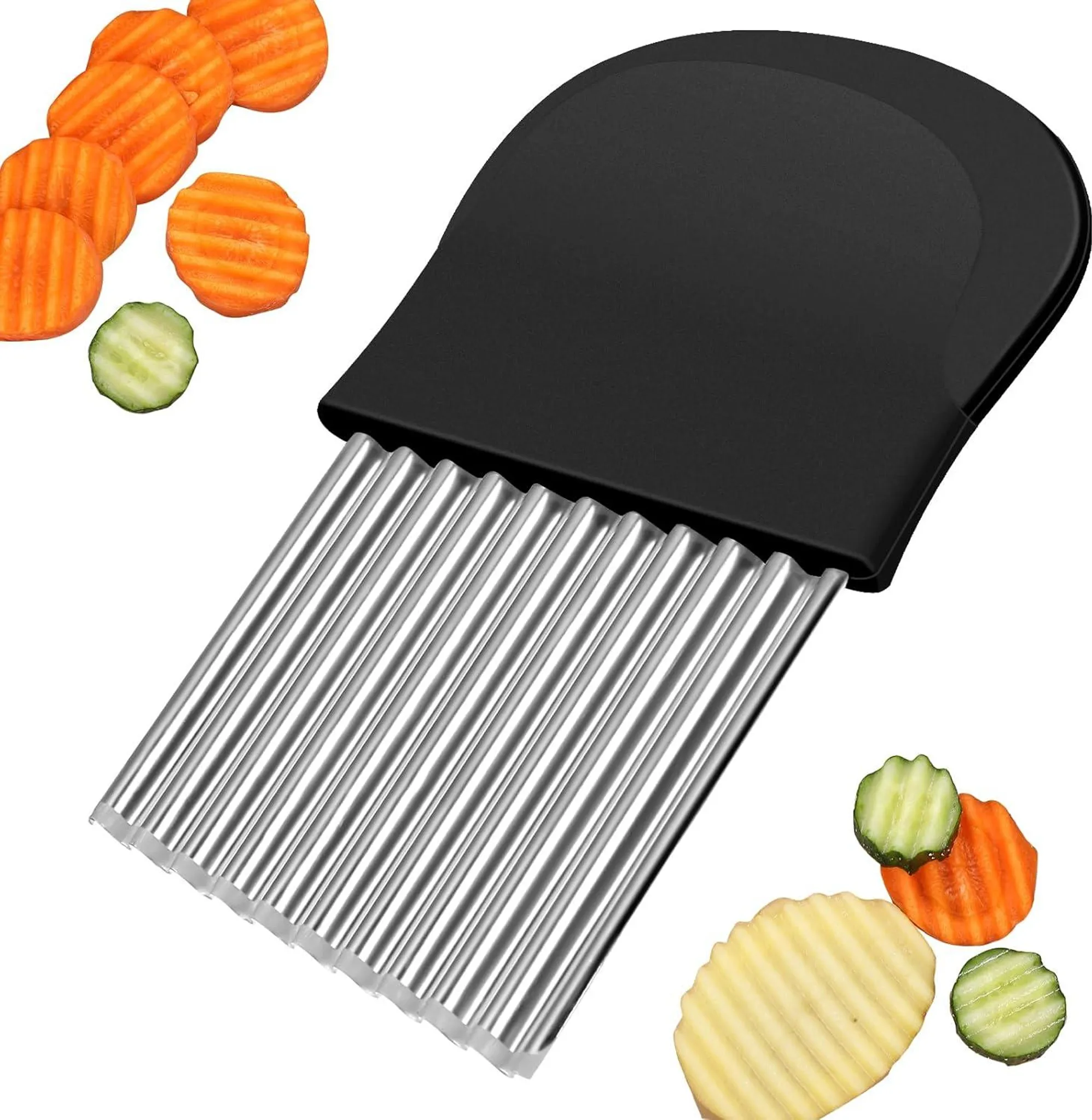 Wellenmesser, 14 X 9,5 Cm, Geriffelt, Kinder-wellenmesser, Gurke, Pommes Frites, Kartoffel, Gemüse, Obst, Edelstahl, Zum Schneiden