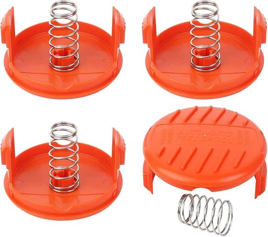 Spulenabdeckungen Für Mähwerke – 4-teiliges Set – Für Black & Decker Rc-100-p Rasenmäher – Spulenabdeckungen – Federn Für Spulenabdeckungen – Spulenabdeckungen