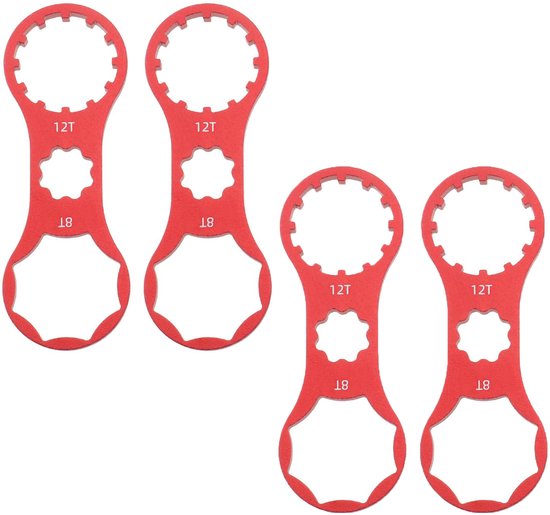 4-teiliger Fahrradgabel-steckschlüssel Von Elset, Schlüssel Zum Entfernen Und Montieren Der Gabelkappe, Kurbelkappenschlüssel Mit Pflaumenblüten-motiv, Für Santuo, Rot