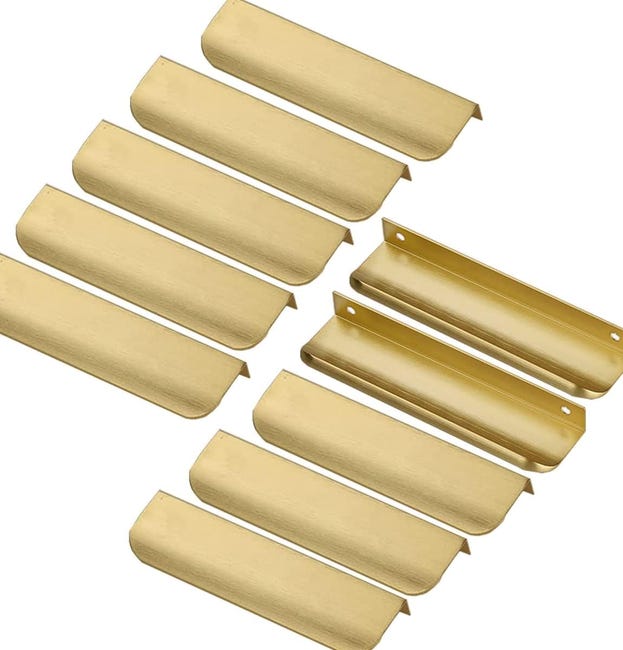 10 Verdeckte Möbelgriffe, Goldene Schrankgriffe, 128 Mm Lochabstand, Verdeckte Griffe – Möbelgriffe, Türgriffe, Mittenabstand
