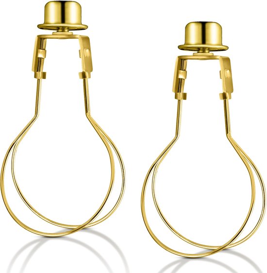 2-teiliger Lampenschirm- Und Lampenclip-adapter, Runder Clip-halter Mit Dekorativem Kopf, Zur Befestigung Von Lampenschirmen Und Klemmlampen – Gold