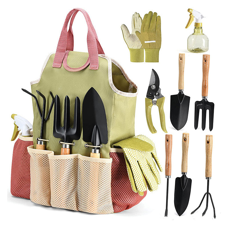 9-teiliges Gartengeräte-set, Kombinationsset Mit Gartengeräten, Schere Und Gartengeräten