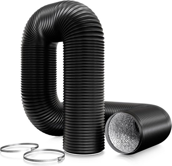 Aluminium-pvc-lüftungsrohr, 100 Mm X 3 Meter Mit 2 Klemmen