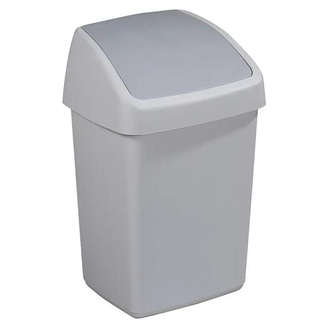 Schwingdeckeleimer Delta 10 l, grau Abfalleimer Mülleimer 25x22x39 cm - Sunware