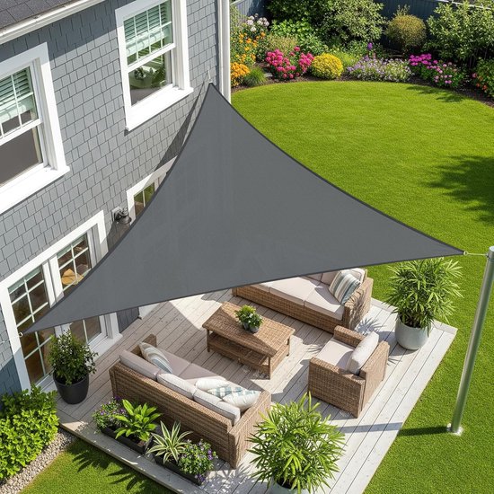 Wasserdichtes Dreieckiges Sonnensegel (3x3x3m) - Premium-anti-uv-pes-polyester-markisendach Für Balkon & Garten (anthrazit)