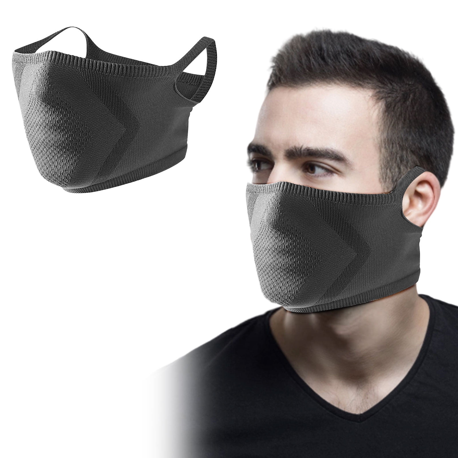 2er-pack Motorradfahrer-gesichtsmaske Aus Eisseide Mit Ohrschlaufen, Atmungsaktiver Uv-schutz (schwarz)