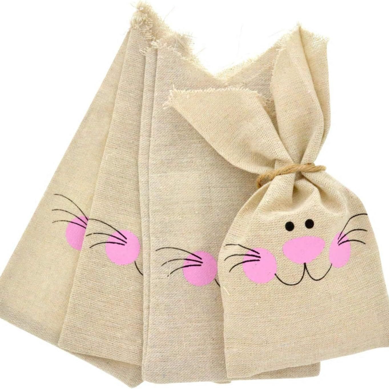 5-teiliges Osterhasen-geschenkset, Leinenbeutel Mit Hasenohren, Süßigkeitenbeutel, Verpackungsbeutel Für Ostereier