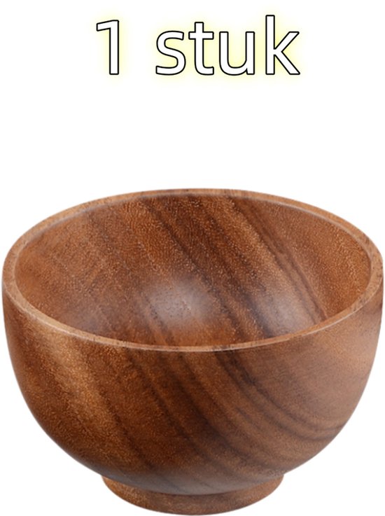 1 Stück - Schüssel - Holzschüssel - Suppenschüssel - Geeignet Für Kinder Und Erwachsene - Instantnudelschüssel - Holz - 12 Cm × 7 Cm - Holzfarbe