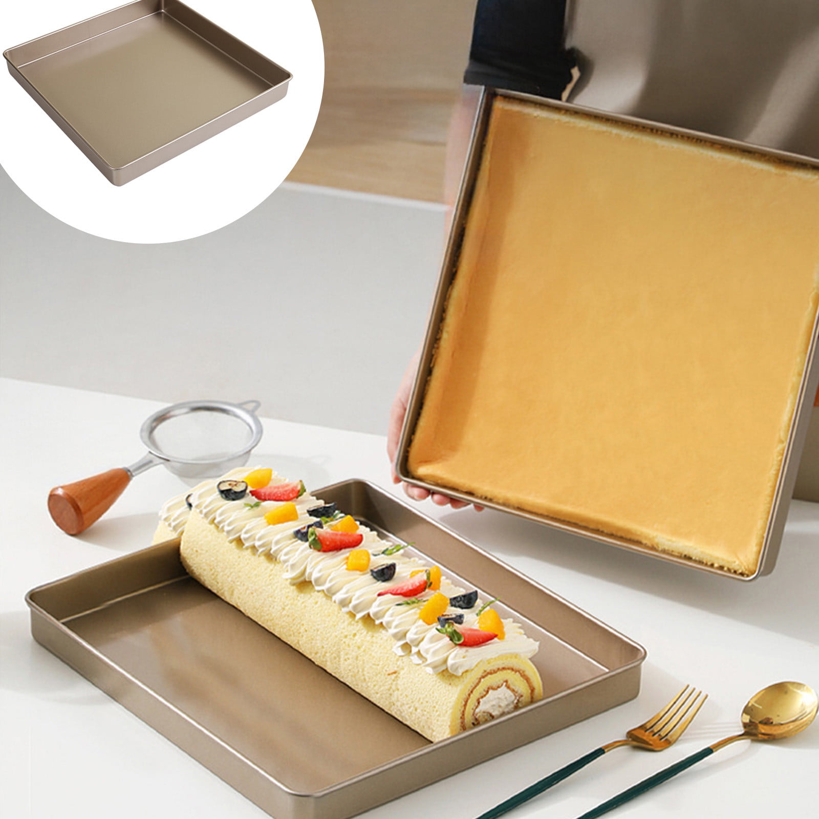 Backform, Antihaftbeschichtet, Aus Kohlenstoffstahl, 28 Cm Quadratisch, Backutensil, Küchenbackform, Leicht Zu Reinigen, Geeignet Zum Backen Zu Hause.