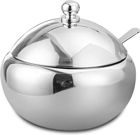 Zuckerdose Aus Edelstahl Zur Aufbewahrung Von Gewürzen, Mit Deckel Und Löffel, Geeignet Zur Aufbewahrung Von Salz, Zucker, Kaffee, Tee, Vanille Usw.