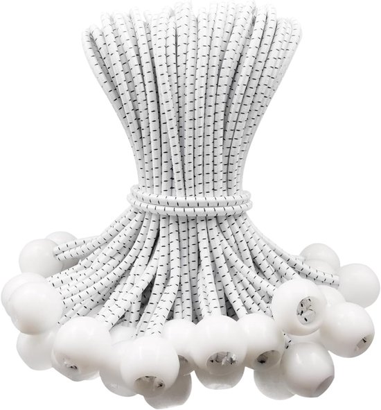 50 Stränge – 15 Cm – Elastisches Seil – Gespanntes Elastisches Seil – Klimmzugseil – Kugelbelastet – 150 X 22 Mm – Schwarz Und Weiß