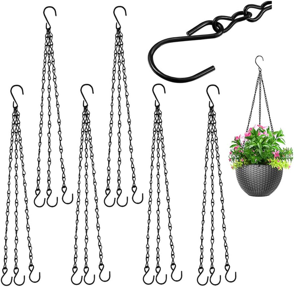 Hängeketten, 6-teiliges Metall-pflanzenketten-set Mit S-haken Für Blumentöpfe Und Vogelkäfige (schwarz)