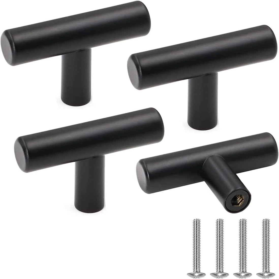 Möbelknöpfe, Schwarze Edelstahl-schranktürgriffe, Wohnaccessoires, 4er-packung