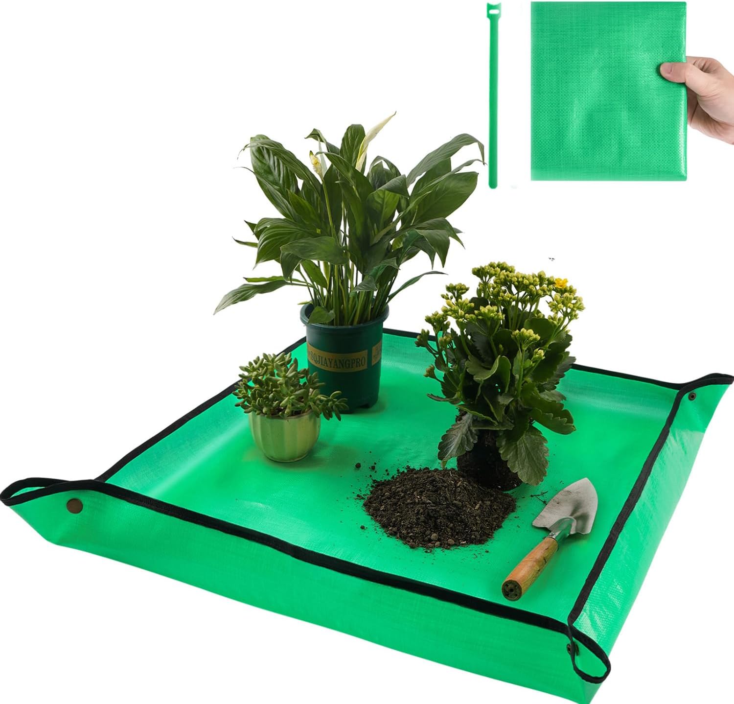 Umtopfmatte – Ideal Zum Sauberen Umtopfen Von Zimmerpflanzen – 100 X 100 Cm – Wasserdichte Topfeinlage – Sukkulenten – Quadratischer Pflanztopf – 100 X 100 Cm