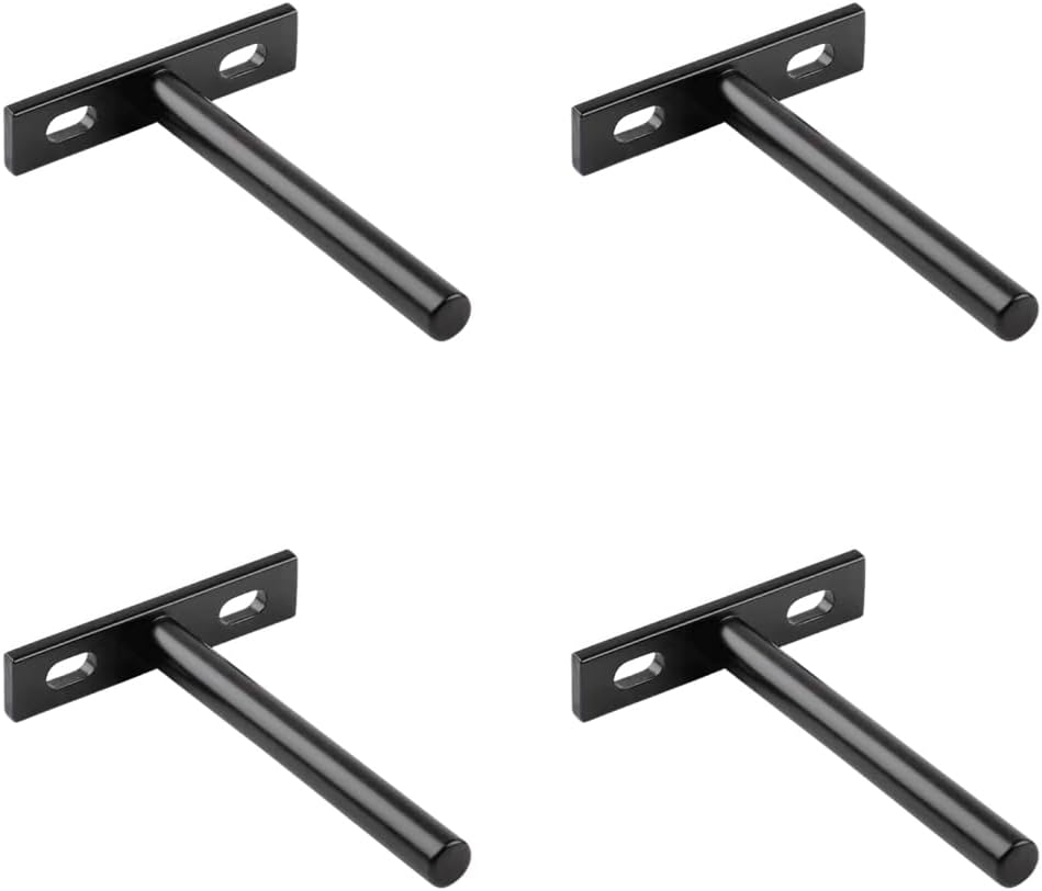 4-teiliges Set Hochbelastbarer Regalträger (schwarz, 3 Zoll)