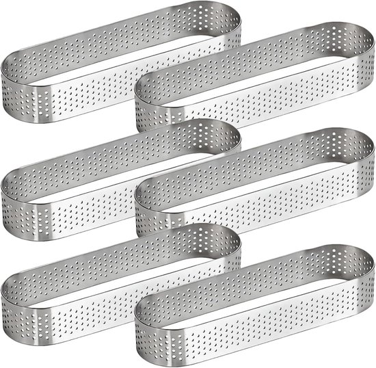Tortenringe, 6er-pack, 13 X 4,5 X 2 Cm, Edelstahl, Silber, Kuchenformen, Backringe, Mousseformen, Backformen, Mousse-kuchenformen
