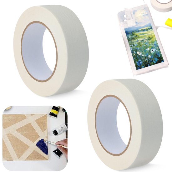 2 Rollen Abdeckband - Malerband - Wandklebeband - Markierungs- Und Farbblockierungsband - Geeignet Für Wände, Autos, Farbe, Böden (3,5 Cm 50 M - Weiß)