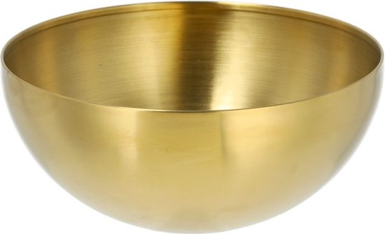 Große Salatschüssel Aus Edelstahl Mit Goldenen Akzenten – 20 Cm Durchmesser X 9 Cm Höhe