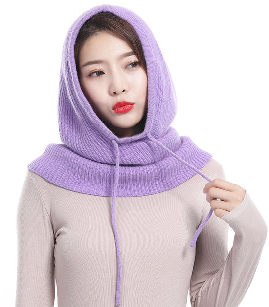 Dickes, Warmes Winter-strick-set Aus Sturmhaube, Gesichtsmaske Und Schal Für Outdoor-sportarten, Karamell, 50x30 Cm.