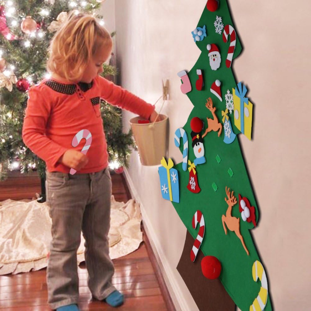 3d-weihnachtsbaum Aus Filz, Zum Selbstaufhängen, Kreative, Handgemachte Kinderdekoration, Weihnachtsbaum-wandaufkleber