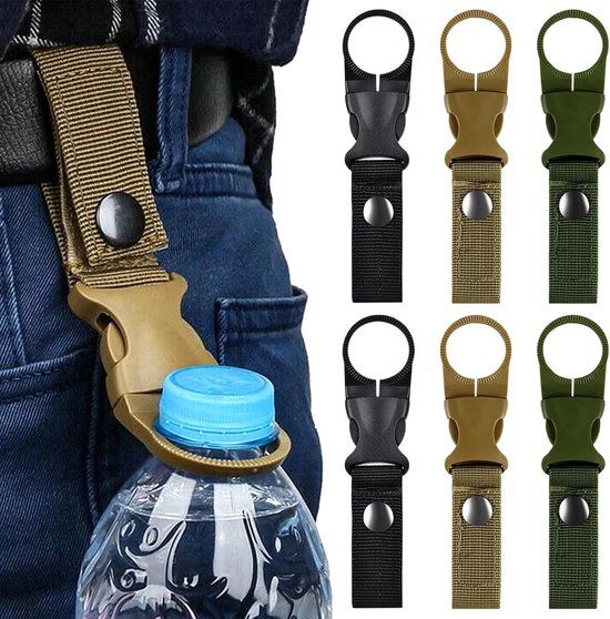 6er-pack Flaschenhalter Im Gürtelstil – Schwarz/grün/khaki