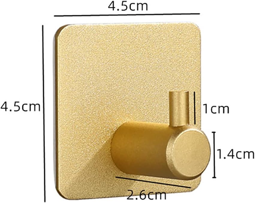 Set Mit 4 Stabilen, Selbstklebenden Haken, Geeignet Für Kaminsimse, Türen, Badezimmer, Wände Und Küchen - Saugnäpfe (gold).
