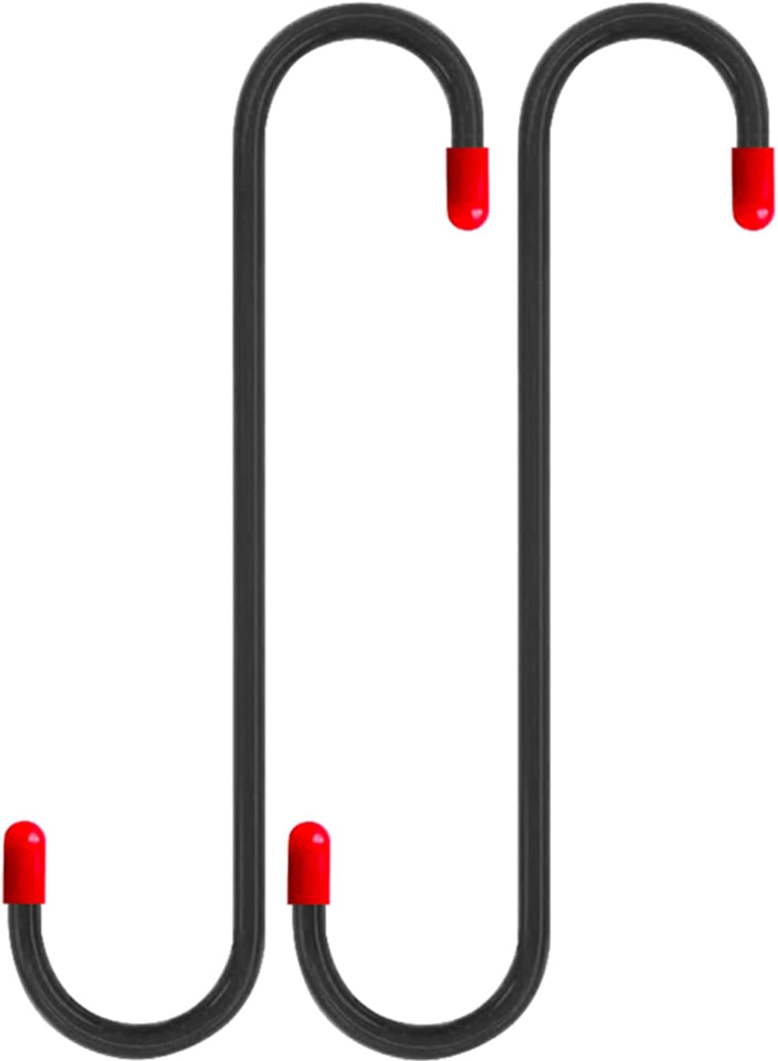 Zwei Bremszangenhaken Mit Roten Gummienden, Werkzeug Zum Zusammendrücken Von Autobremszangen, Autobremsenwerkzeuge, Achsen, Lager, Fahrwerksarbeiten, Autowerkzeuge.