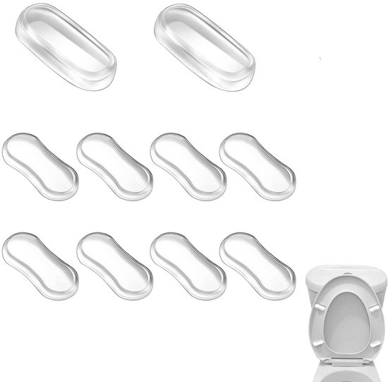 10-teiliges Set Transparenter Silikon-wc-sitzpuffer, Universelles Gummi Für Zuhause, Hotel, Badezimmer – Transparent