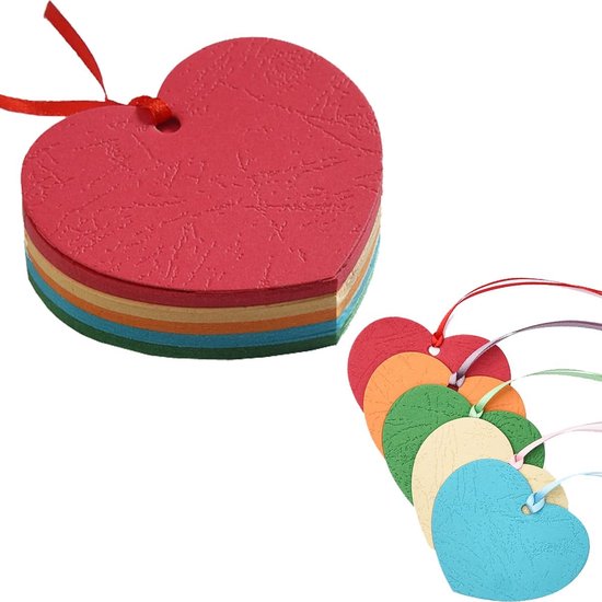 50 Blatt Bunte Geschenk- Und Nachrichtenetiketten Aus Karton (9,4 X 8,2 Cm)