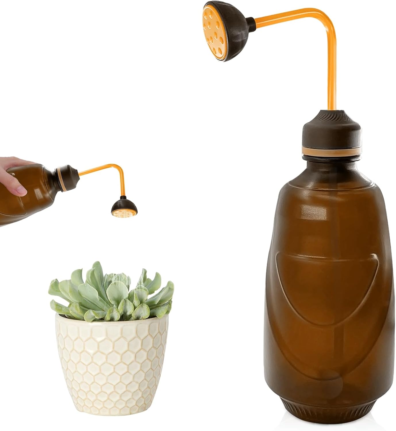 450 Ml Gießkanne Für Zimmerpflanzen, Kleine Gießkanne, Zum Gießen Auch Kopfüber Geeignet, Geeignet Für Sämlinge Und Empfindliche Pflanzen (braun)