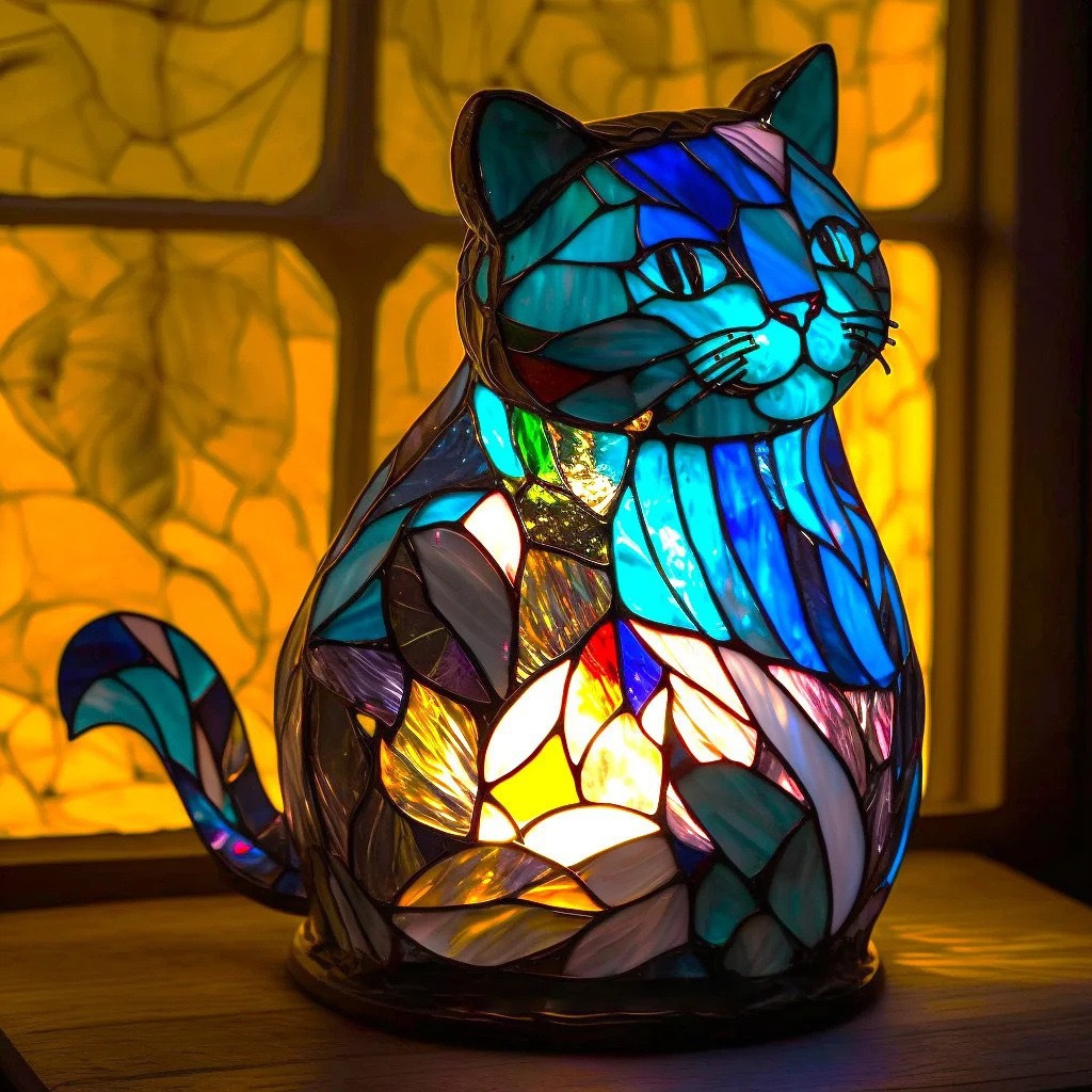 Tischleuchte In Katzenform – Retro-tischleuchte – 3d-tier-nachtlicht – 17 Cm