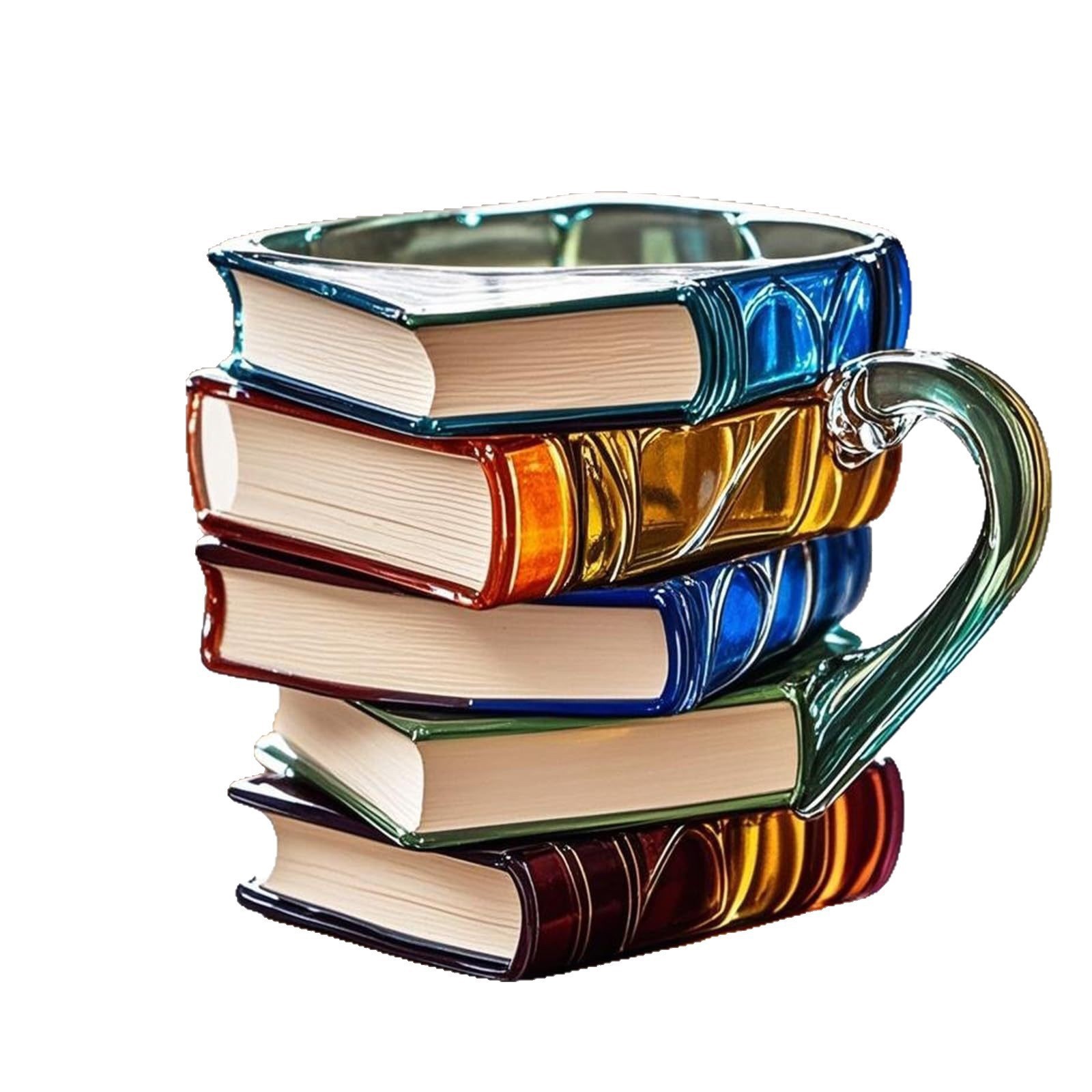 Kreativ Bemalte Buchbecher, Kaffeebecher, Bücher