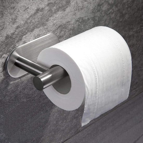 Badezimmer- Und Toilettenpapierhalter Ohne Bohren, Aus Edelstahl Sus304, Gebürstetem Nickel, Silber.