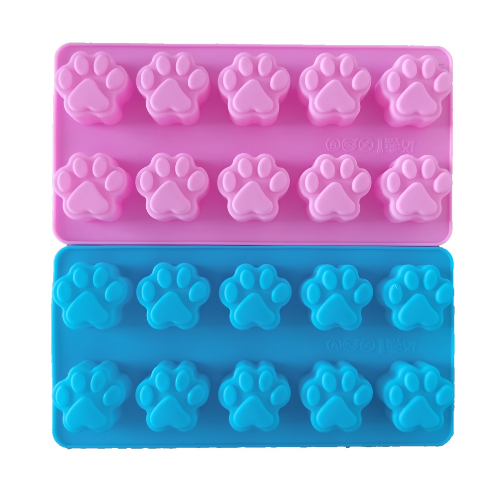 Stück 10-teilige Katzenpfoten-backformen – Silikonformen – Kleine Kuchen- Und Schokoladenkeksformen – Katzenpfoten-backformen – Katzenfutterdosenformen