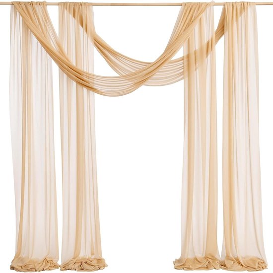 Ein Stück Transparenter Stoff, 600 X 75 Cm, Geeignet Als Outdoor-vorhang, Dekoration Für Babypartys Oder Geburtstagsfeiern (gold).