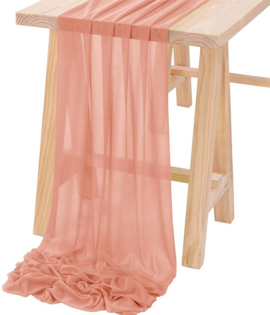 Ein Stück Durchsichtiger Stoff, 600 X 75 Cm, Für Hochzeitsbögen, Geeignet Als Outdoor-vorhang, Babyparty- Oder Geburtstagsdekoration (aprikose).