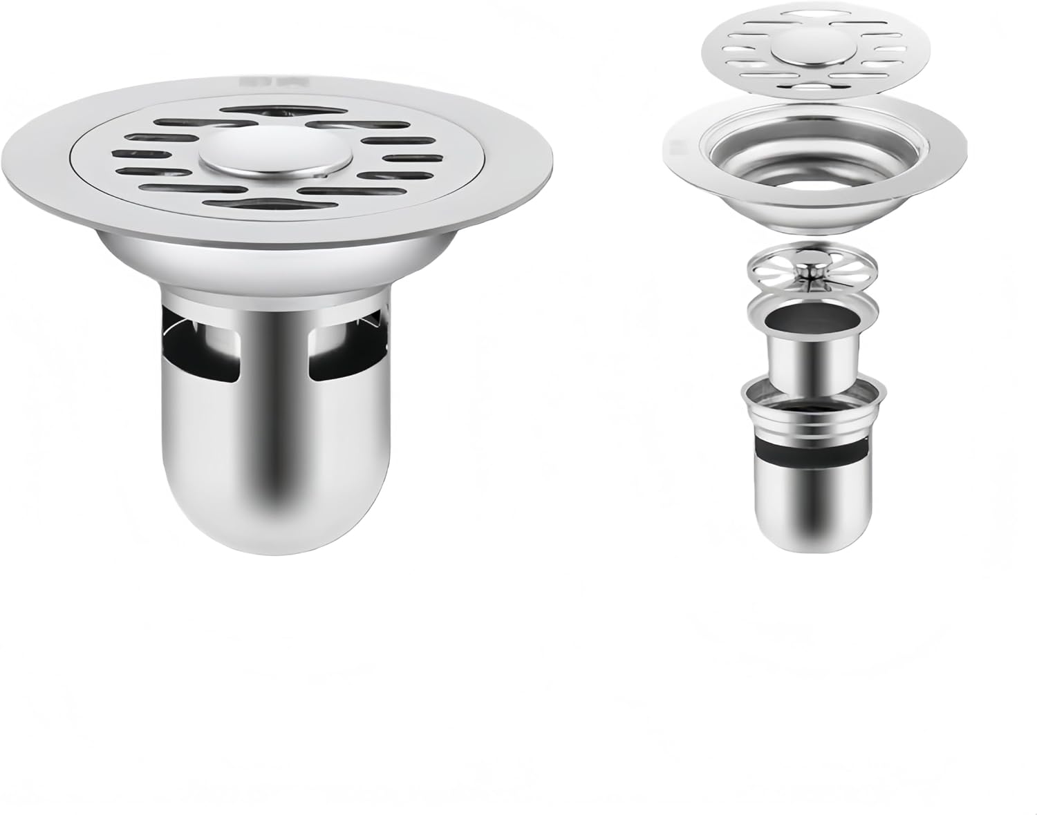 Runder Edelstahl-ablaufstopfen, Effiziente Entwässerung, Leicht Zu Reinigen, Tiefer Wassersammelkern, 12 Cm, Doppelt Verwendbar.