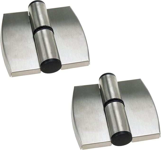 Zwei Hardwareteile Zur Verbindung Von Zubehör Für Trennwände In Öffentlichen Toiletten: Flache Türscharniere (rechte Seite).