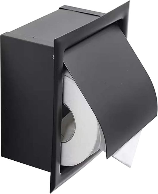 Eingebauter Toilettenpapierhalter Aus Edelstahl, Rostbeständig, Zur Wandmontage, Für Küche, Bad, Toilette, 164 X 154 X 74 Mm (schwarz)